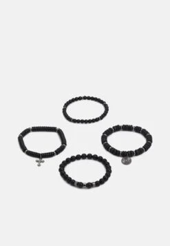 Pier One 5 PACK - Armband - Silver-coloured, Black -Pier One 08e118c931a644e4998f3b1a57086908