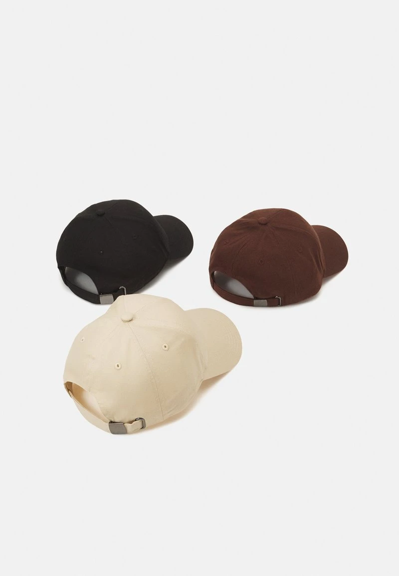 Pier One UNISEX 3 PACK - Cap - Black/dark Brown/beige 2 Pier One UNISEX 3 PACK - Cap - Black/dark Brown/beige – Bild 2