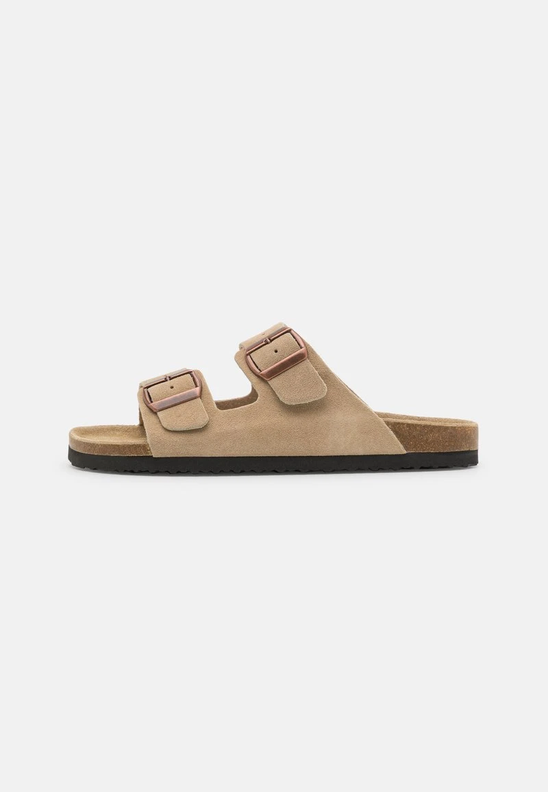 Pier One LEATHER UNISEX - Pantolette Flach - Beige 1 Pier One LEATHER UNISEX - Pantolette Flach - Beige